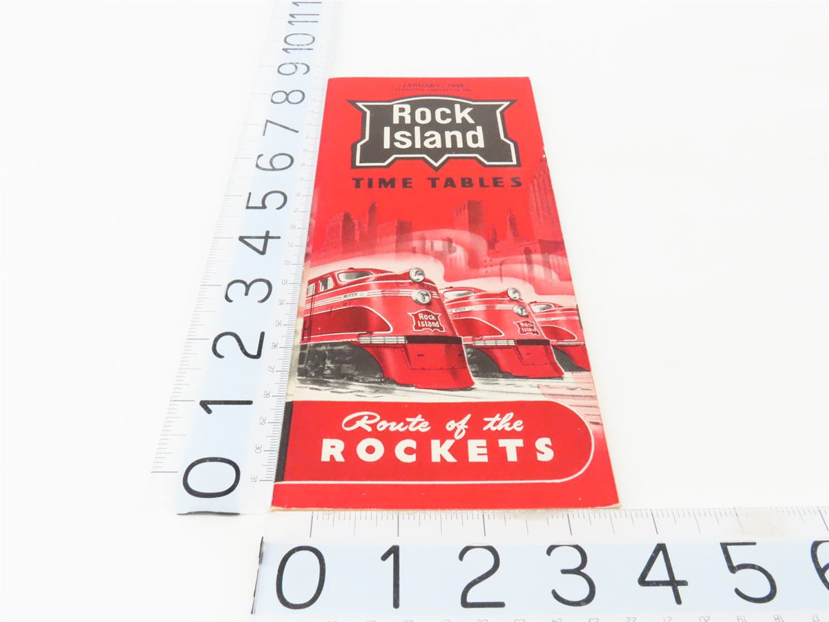 RI Rock Island &quot;Route of the Rockets&quot; Time Tables - January, 1945