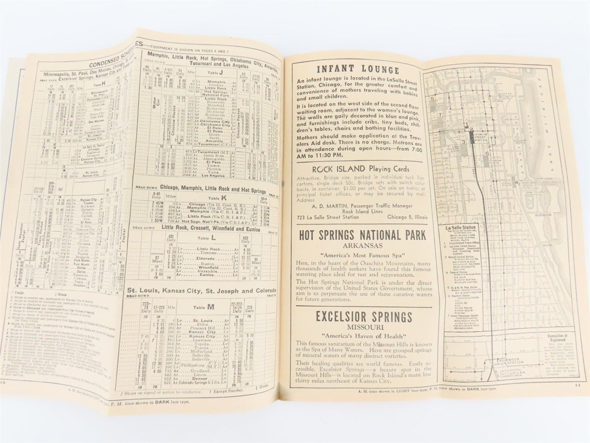 RI Rock Island &quot;Route of the Rockets&quot; Time Tables - February, 1946