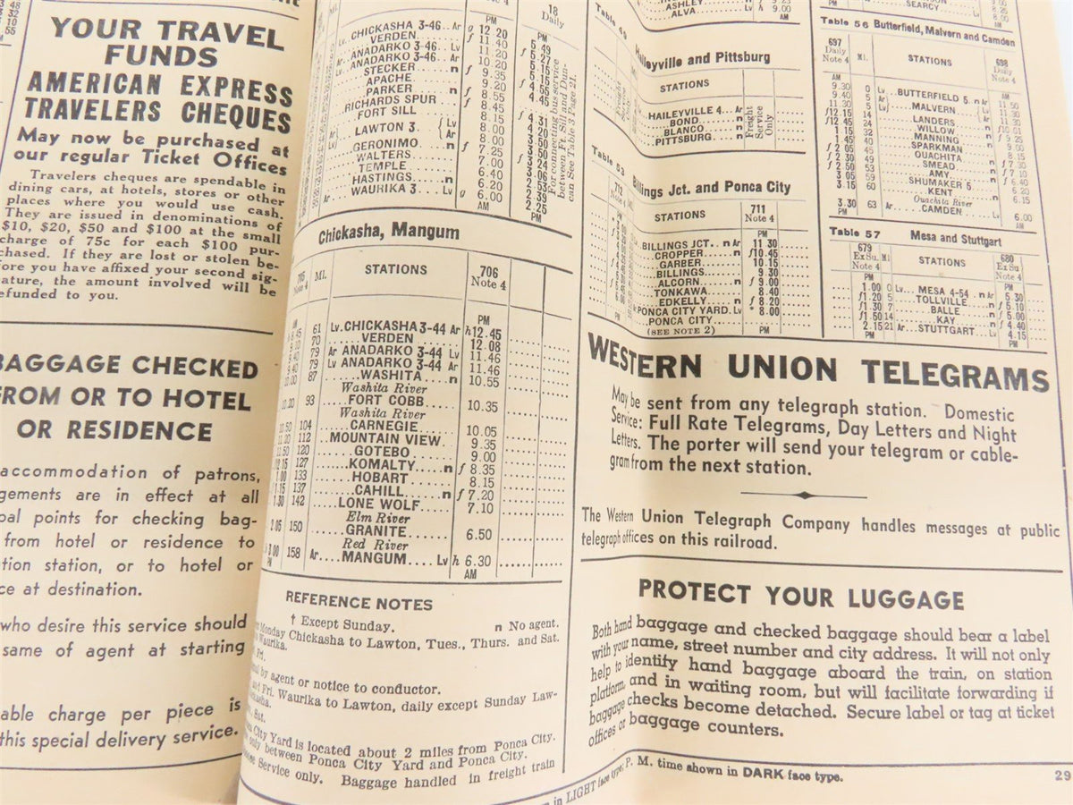 RI Rock Island &quot;Route of the Rockets&quot; Time Tables - February, 1946