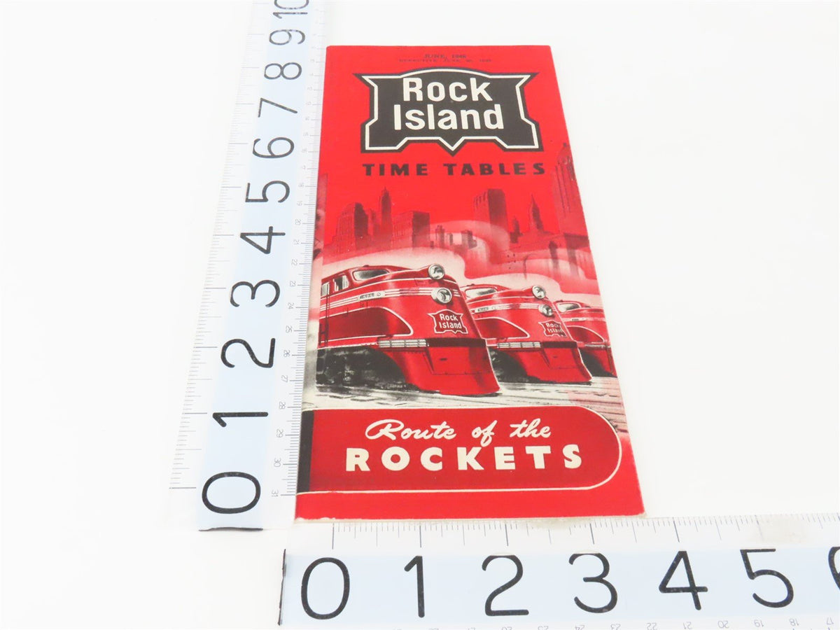 RI Rock Island &quot;Route of the Rockets&quot; Time Tables - June, 1948