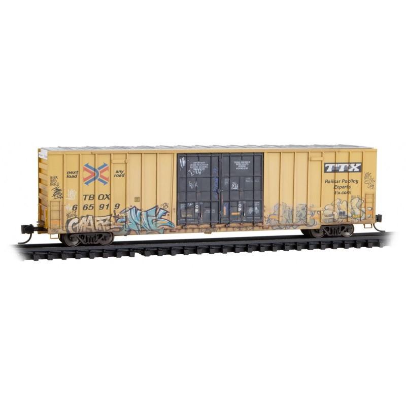 N Micro-Trains MTL 12344016 TTX TBOX 60' High-Cube Box Car #665919 - Weathered