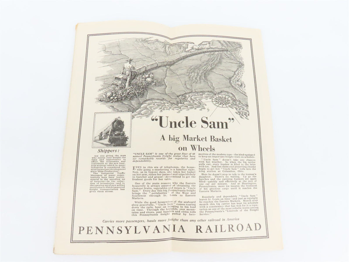 PRR Pennsylvania Railroad New York and the West Time Tables - September 25, 1927