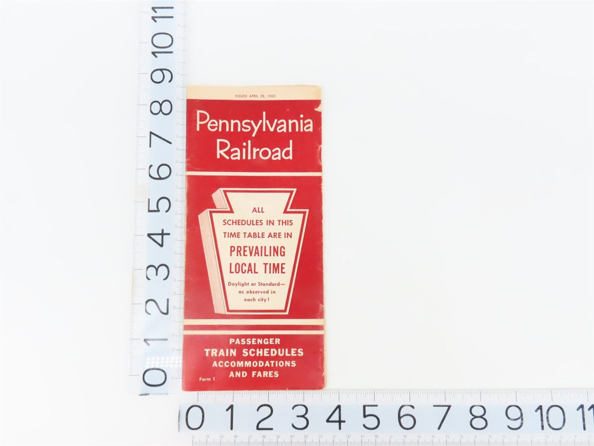 PRR Pennsylvania Railroad Passenger Train Time Tables - April 28, 1963