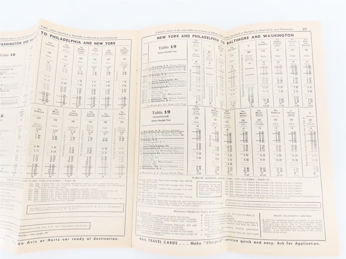 PRR Pennsylvania Railroad Passenger Train Time Tables - April 28, 1963