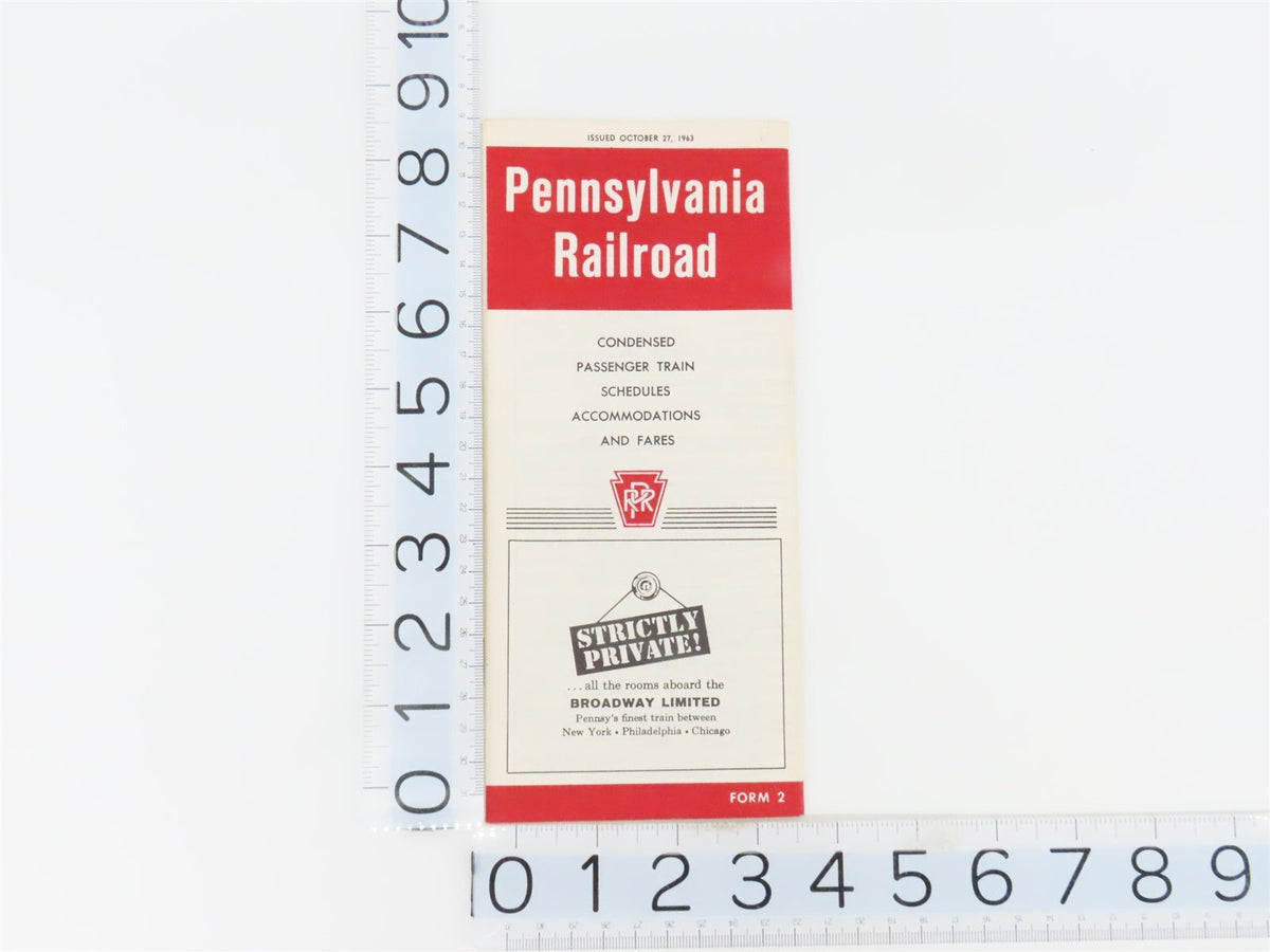 Lot of 4 PRR Pennsylvania Time Tables: July 29, 1962, Feb. 10 &amp; Oct. 27, 1963