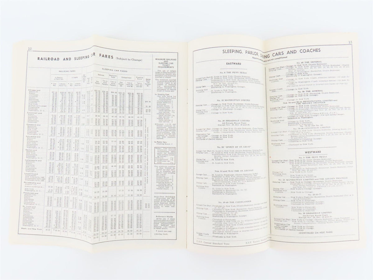 Lot of 4 PRR Pennsylvania Time Tables: July 29, 1962, Feb. 10 &amp; Oct. 27, 1963