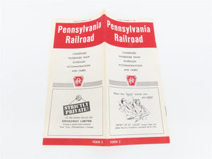 Lot of 4 PRR Pennsylvania Time Tables: July 29, 1962, Feb. 10 & Oct. 27, 1963