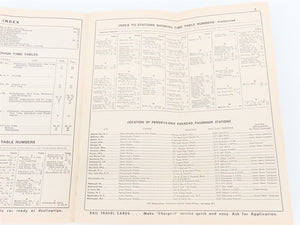 PRR Pennsylvania Railroad Passenger Train Time Tables - October 25, 1964