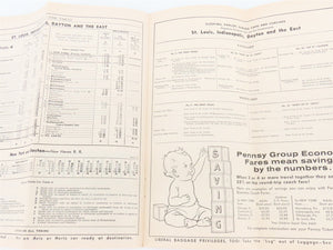 PRR Pennsylvania Railroad Passenger Train Time Tables - October 25, 1964