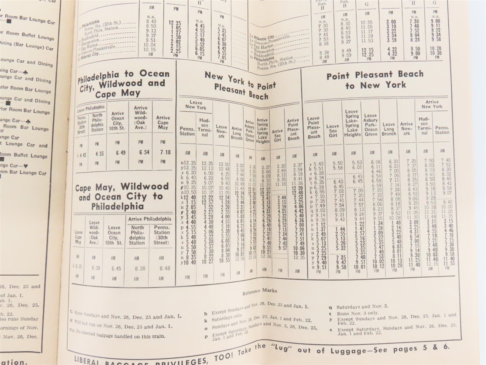 PRR Pennsylvania Railroad Passenger Train Time Tables - October 25, 1964