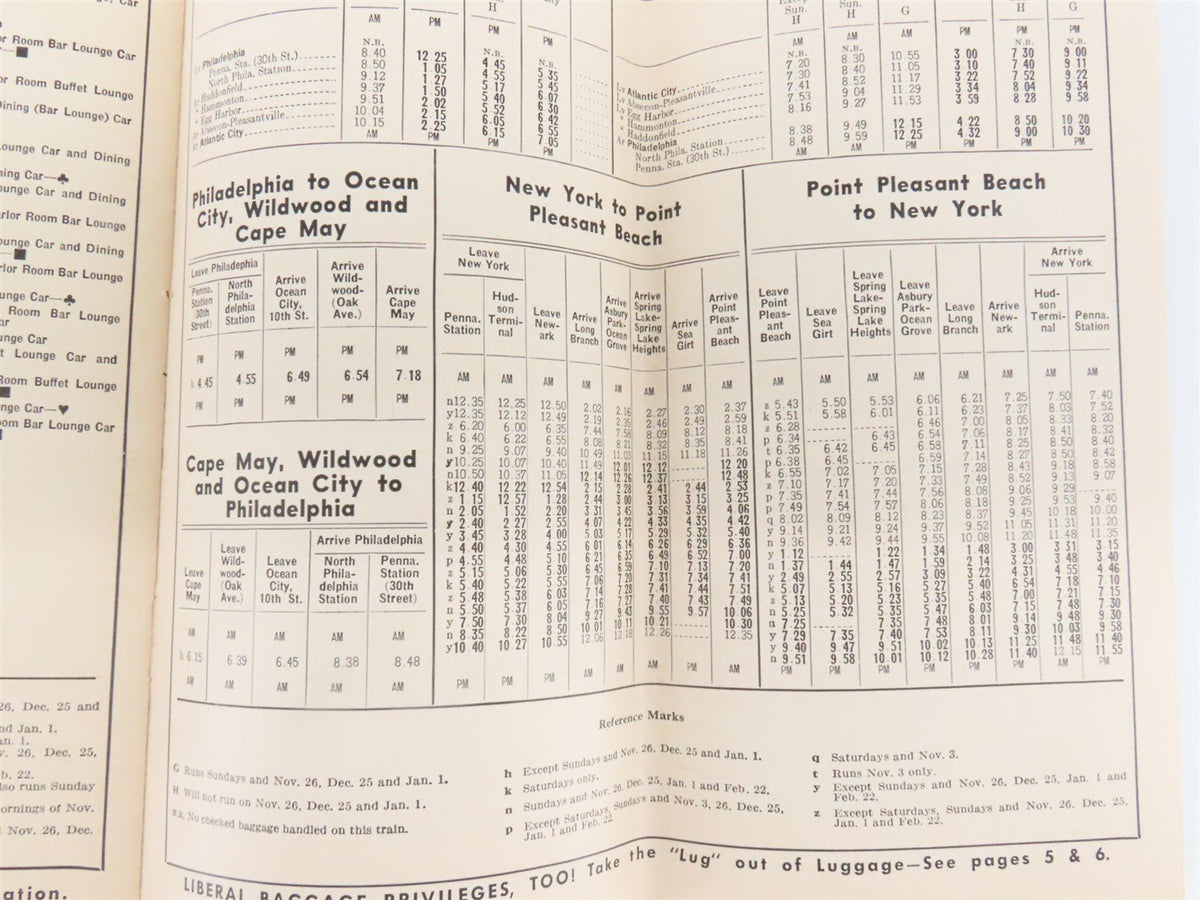 PRR Pennsylvania Railroad Passenger Train Time Tables - October 25, 1964