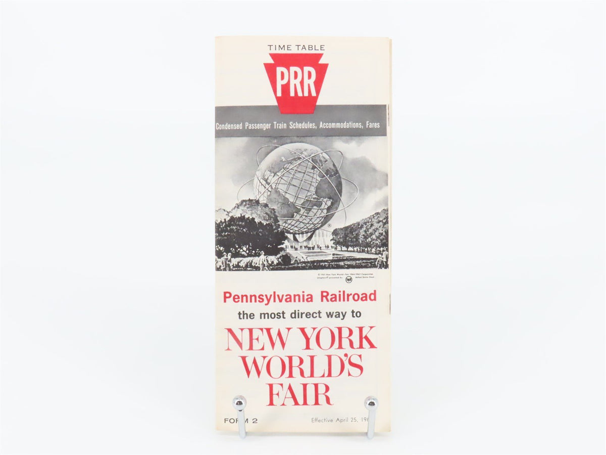 PRR Pennsylvania Railroad &quot;New York&#39;s World Fair&quot; Train Schedules April 25, 1965