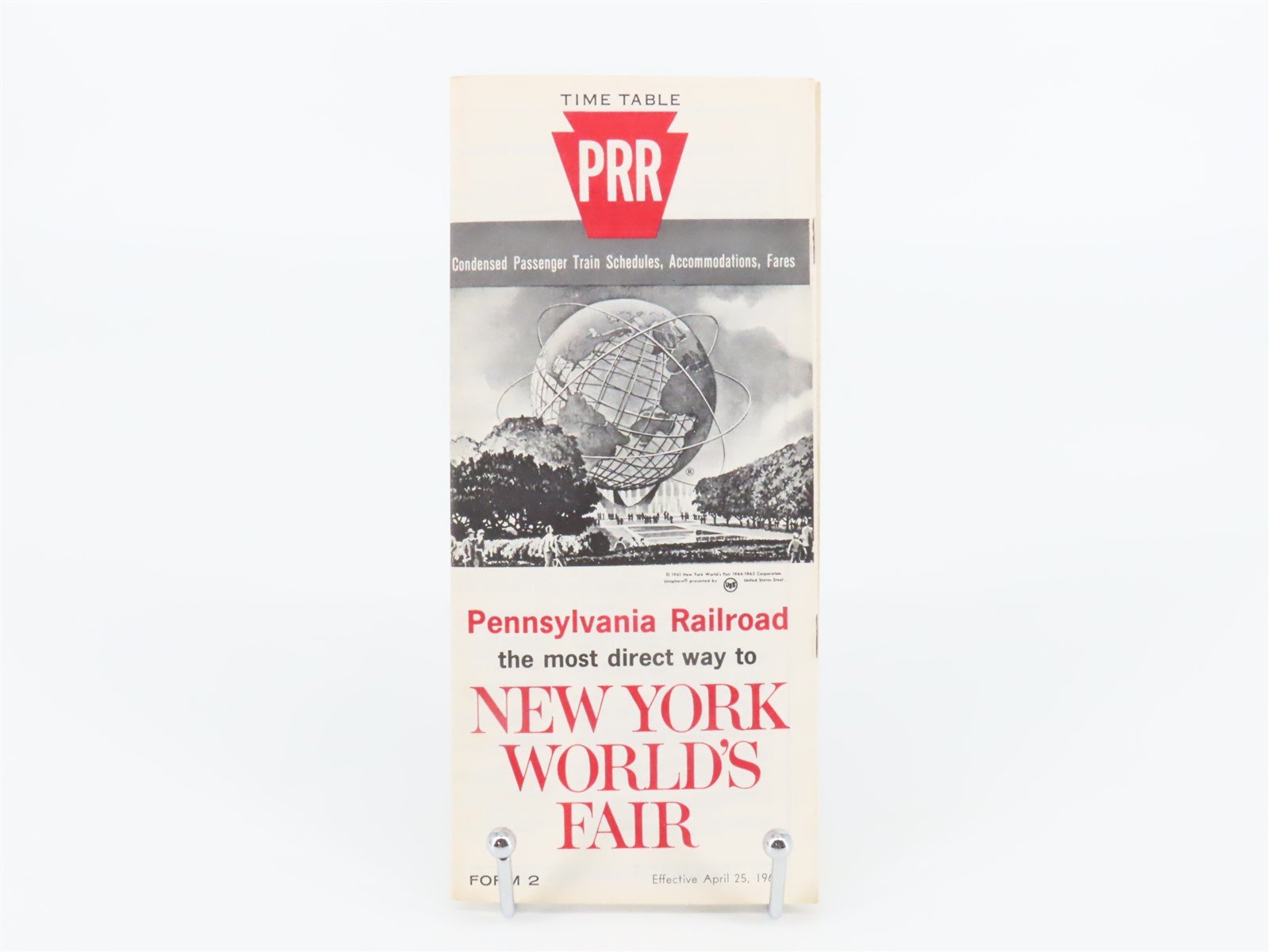 PRR Pennsylvania Railroad "New York's World Fair" Train Schedules April 25, 1965