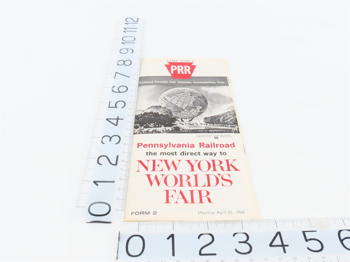 PRR Pennsylvania Railroad &quot;New York&#39;s World Fair&quot; Train Schedules April 25, 1965