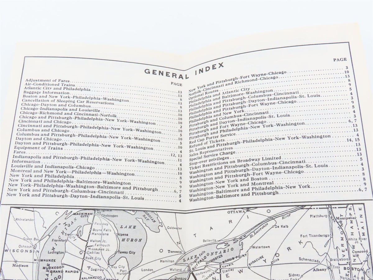 PRR Pennsylvania Railroad &quot;New York&#39;s World Fair&quot; Train Schedules April 25, 1965