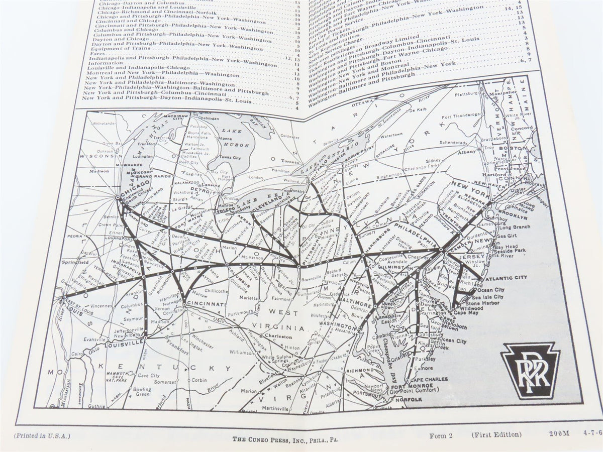 PRR Pennsylvania Railroad &quot;New York&#39;s World Fair&quot; Train Schedules April 25, 1965