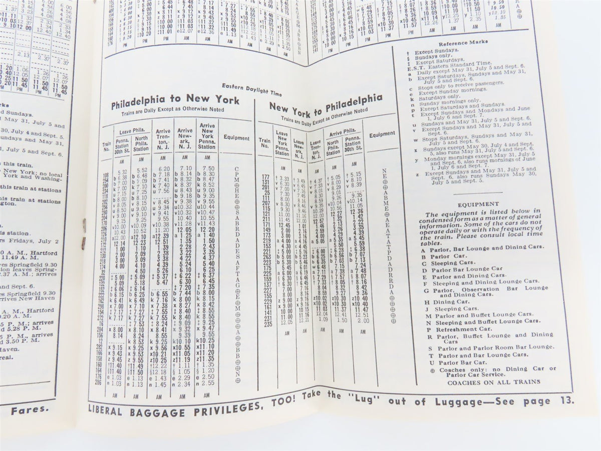 PRR Pennsylvania Railroad &quot;New York&#39;s World Fair&quot; Train Schedules April 25, 1965