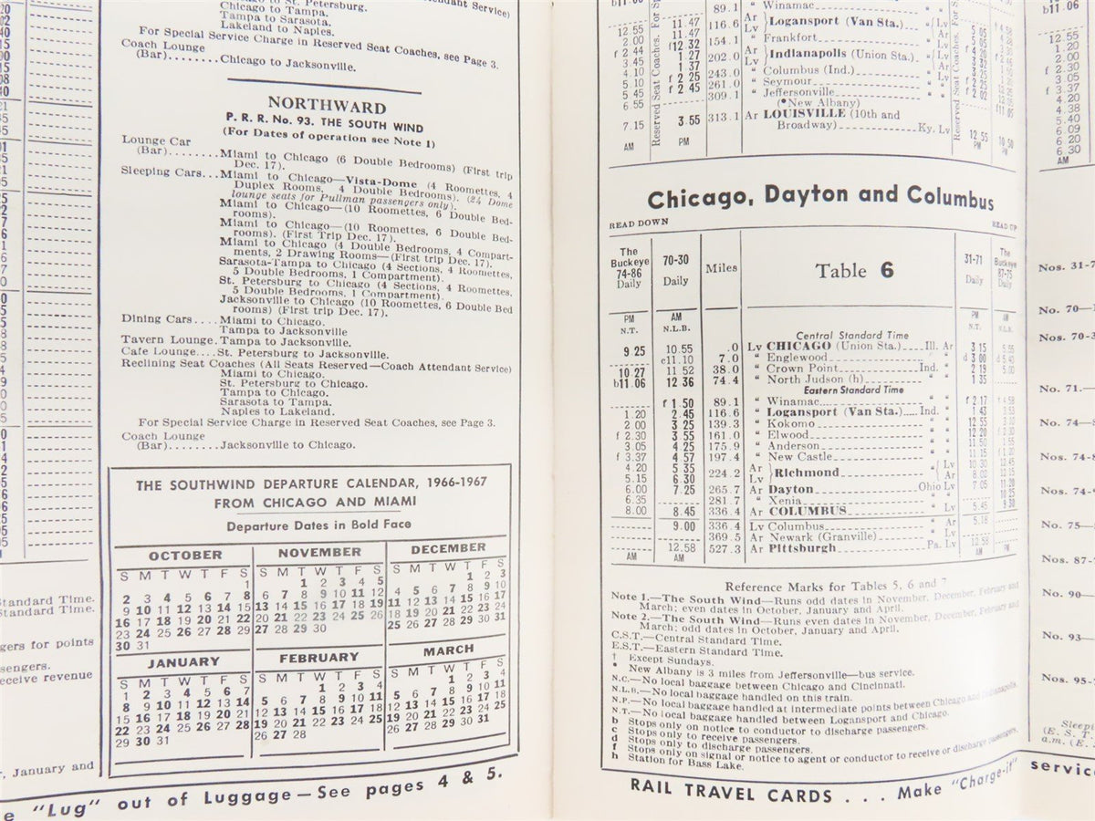 PRR Pennsylvania Railroad Passenger Train Schedules - October 30, 1966