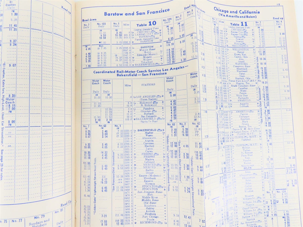 ATSF Atchison, Topeka &amp; Santa Fe Time Table - 1962 Fall • Winter Issue