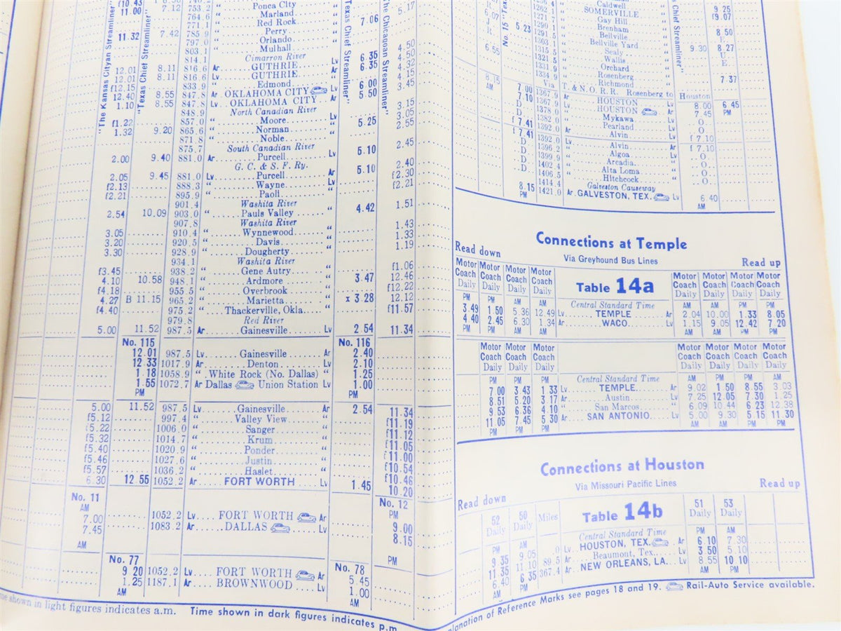 ATSF Atchison, Topeka &amp; Santa Fe Time Table - 1962 Fall • Winter Issue