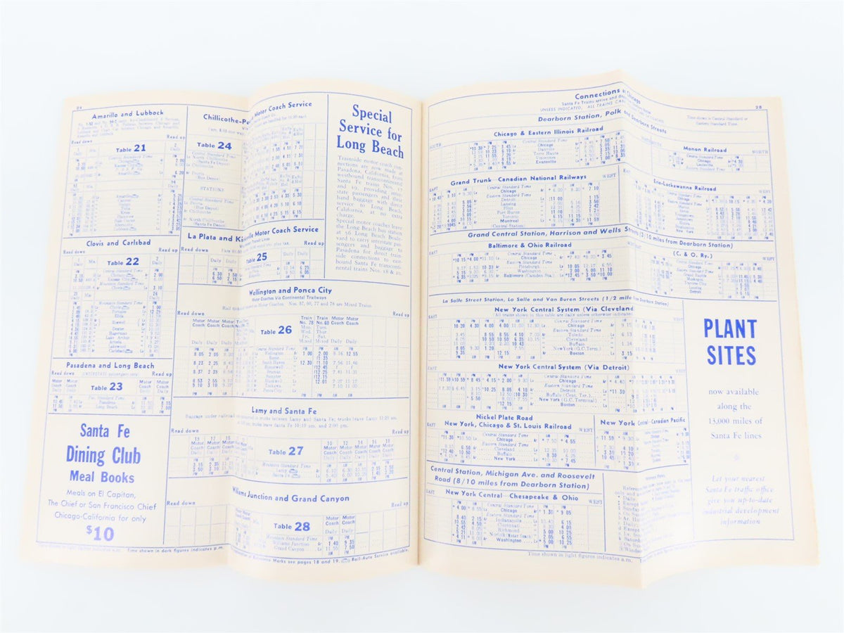 ATSF Atchison, Topeka &amp; Santa Fe Time Table - 1962 Fall • Winter Issue