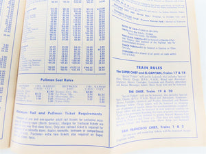 ATSF Atchison, Topeka & Santa Fe Time Table - 1962 Fall • Winter Issue