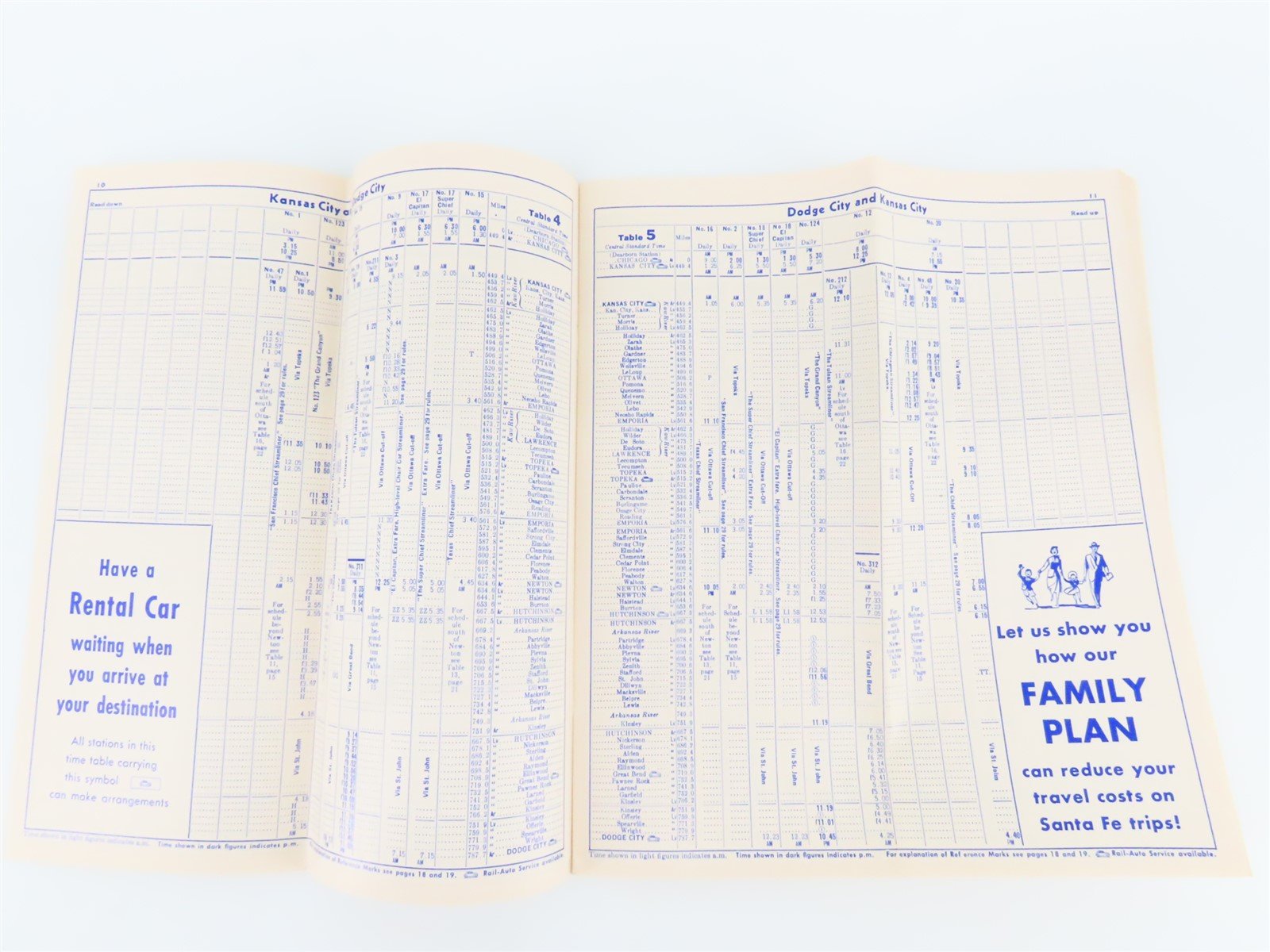 ATSF Atchison, Topeka & Santa Fe Time Table - 1963 Spring • Summer Issue