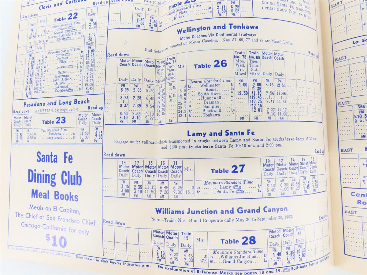 ATSF Atchison, Topeka &amp; Santa Fe Time Table - 1963 Spring • Summer Issue