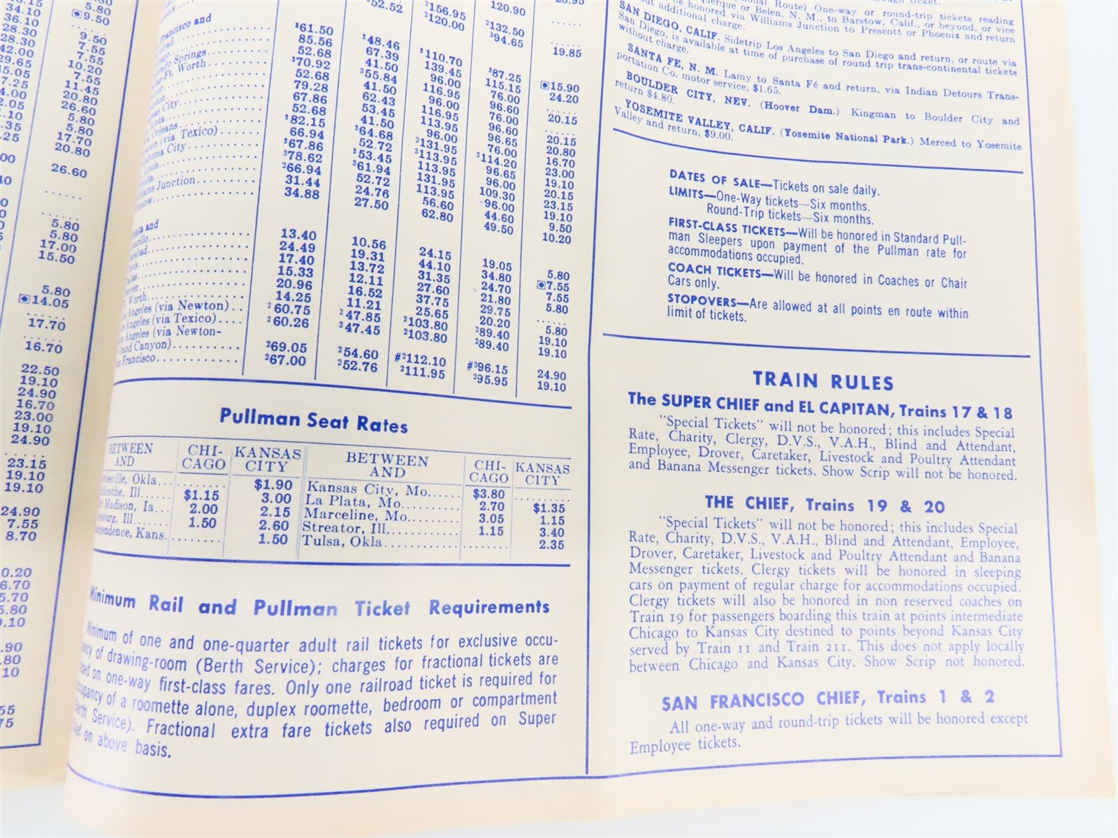 ATSF Atchison, Topeka & Santa Fe Time Table - 1963 Spring • Summer Issue