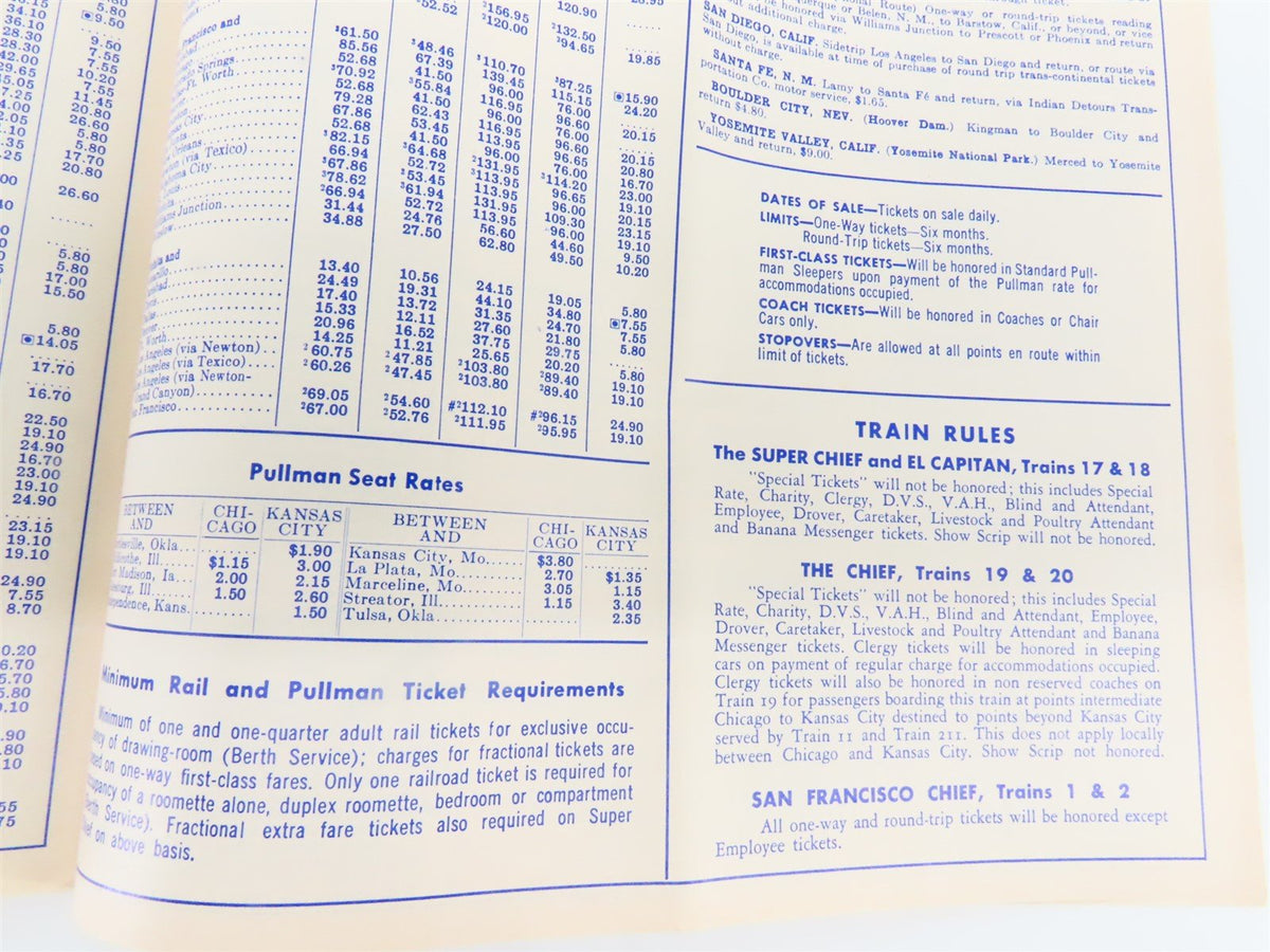 ATSF Atchison, Topeka &amp; Santa Fe Time Table - 1963 Spring • Summer Issue