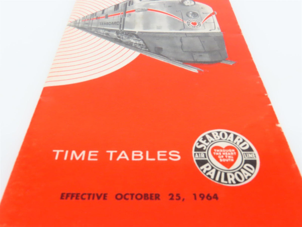 SAL Seaboard Air Line &quot;Route Of Courteous Service&quot; Time Table - Oct. 25, 1964