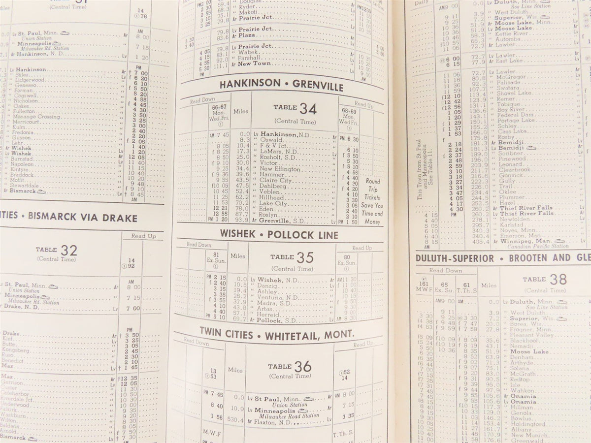 SOO Line Railroad Time Tables - November 15, 1955