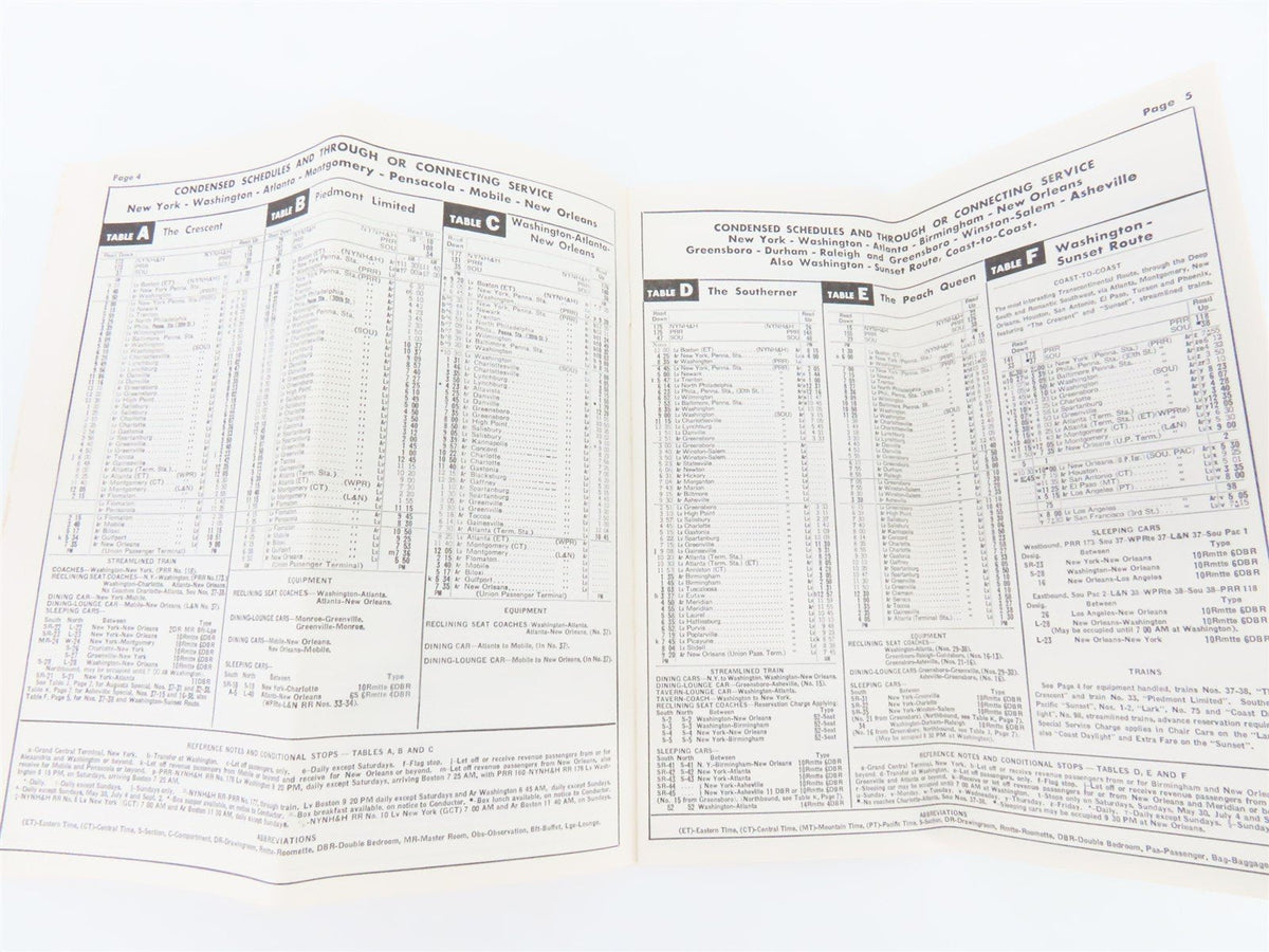 Southern Railway System Time Tables Of Passenger Trains - April 28, 1963