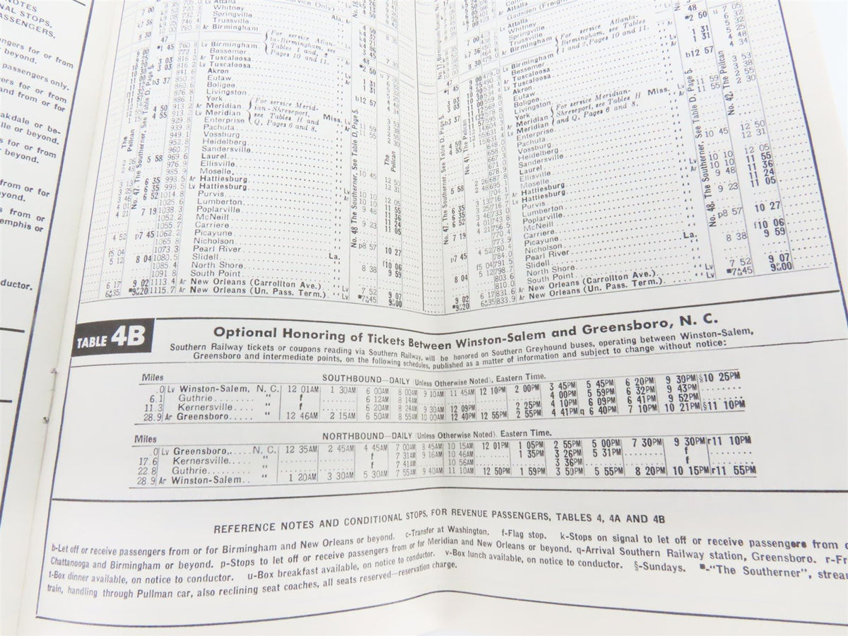 Southern Railway System Time Tables Of Passenger Trains - April 28, 1963