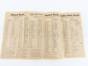 SP Southern Pacific Sunset Route & Golden State Route Time Tables - August, 1939