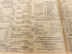 SP Southern Pacific Sunset Route & Golden State Route Time Tables - August, 1939