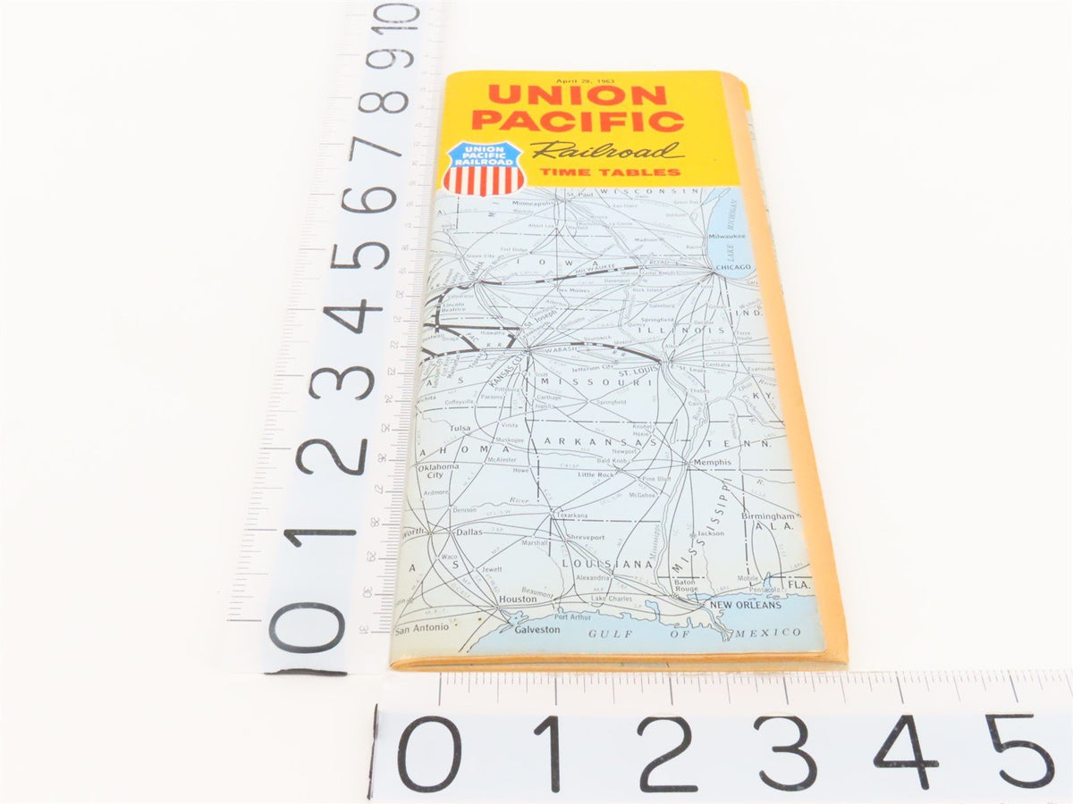 UP Union Pacific Railroad Time Tables - April 28, 1963