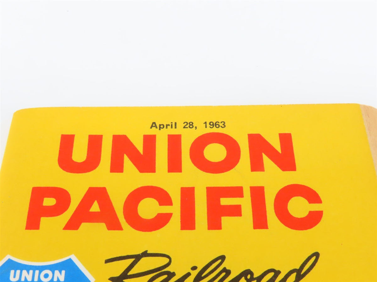 UP Union Pacific Railroad Time Tables - April 28, 1963