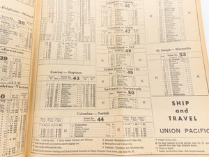 UP Union Pacific Railroad Time Tables - April 28, 1963