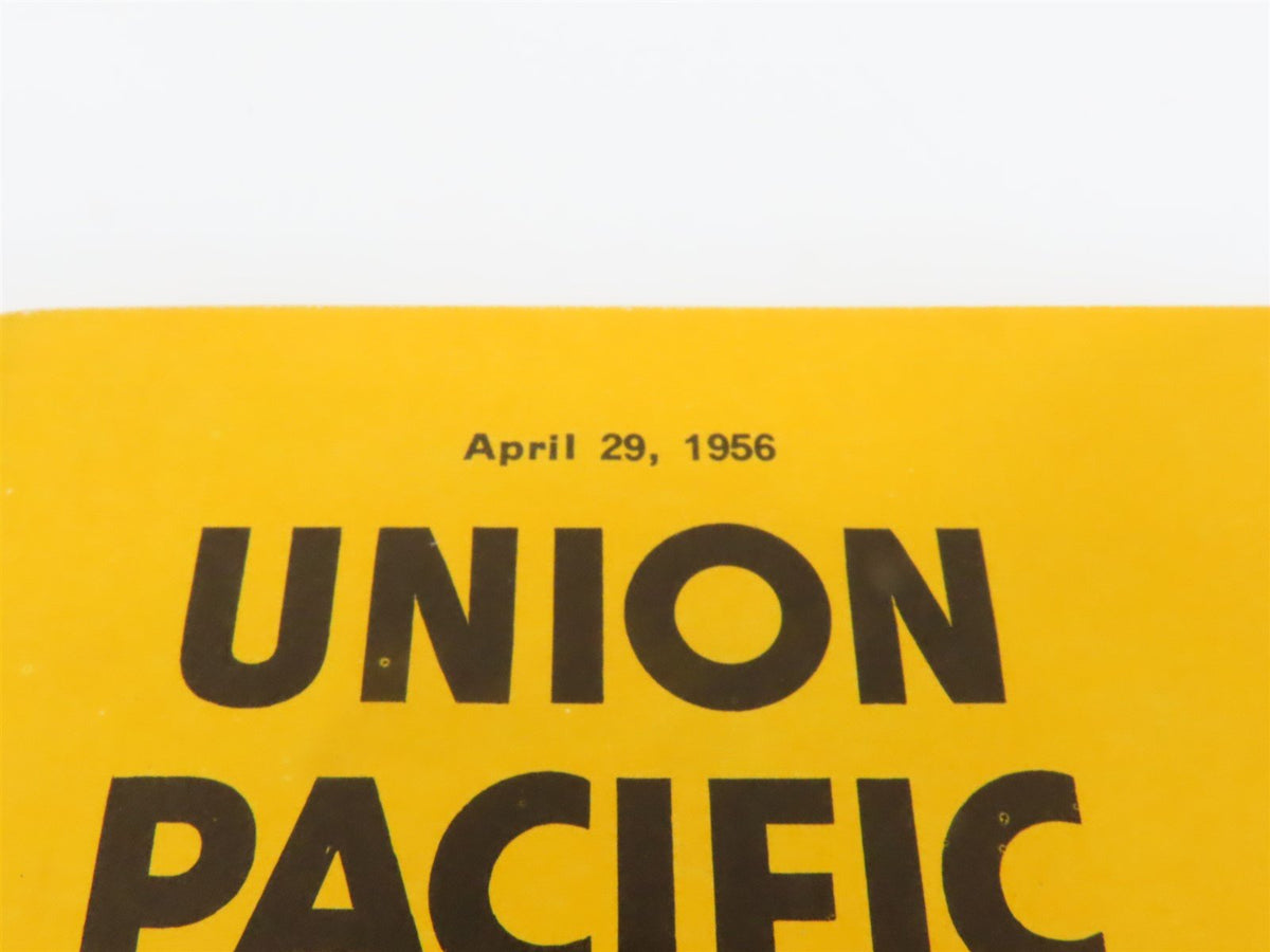 UP Union Pacific Railroad Time Tables - April 29, 1956