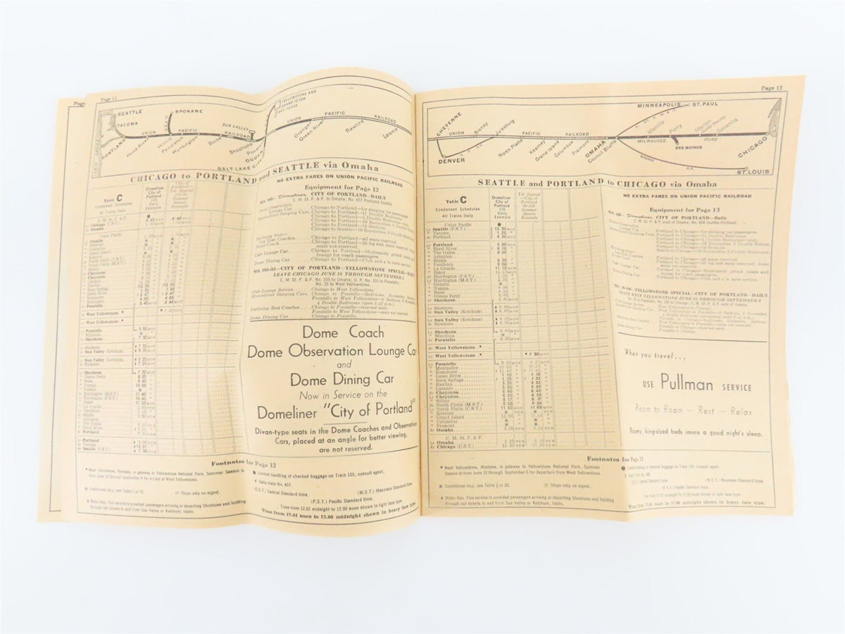 UP Union Pacific Railroad Time Tables - April 29, 1956