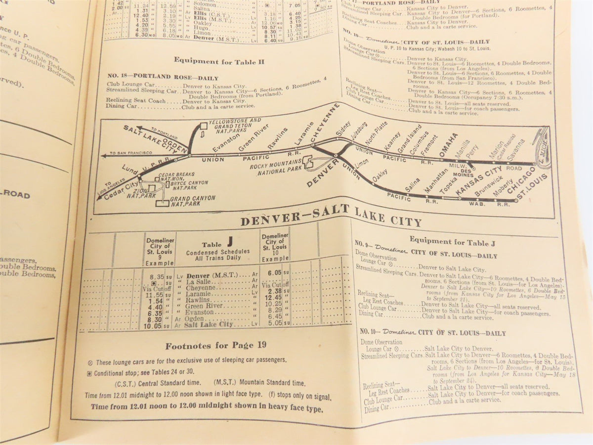 UP Union Pacific Railroad Time Tables - April 29, 1956