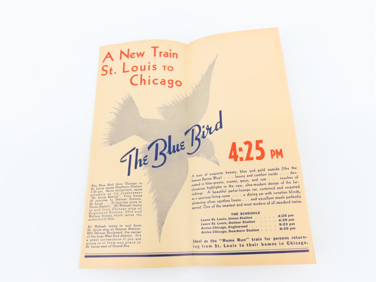 WAB Wabash Railroad &quot;Follow the Flag&quot; Time Tables - September 25, 1938