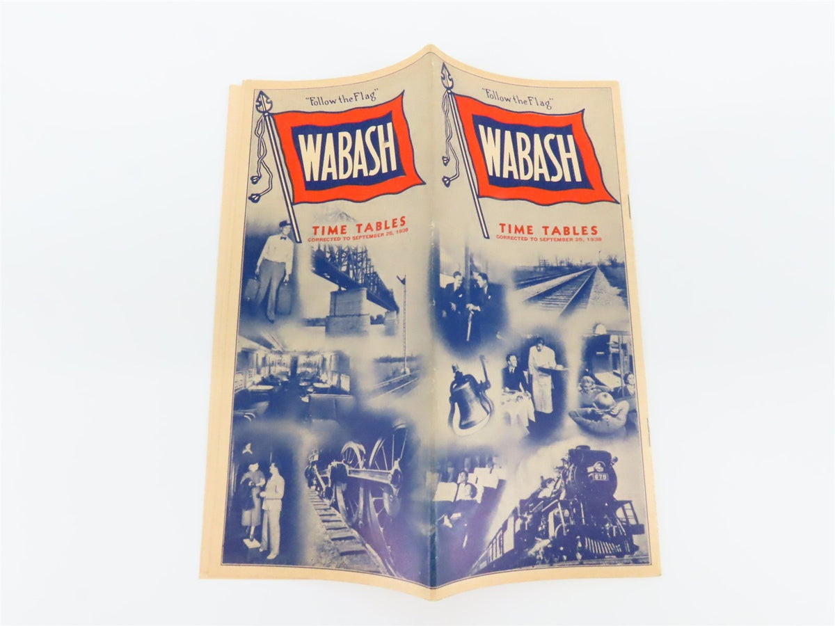 WAB Wabash Railroad &quot;Follow the Flag&quot; Time Tables - September 25, 1938