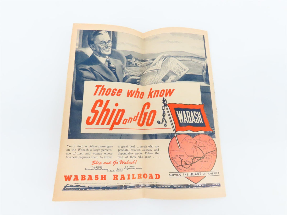 WAB Wabash Railroad &quot;Follow the Flag&quot; Time Tables - November 18, 1945