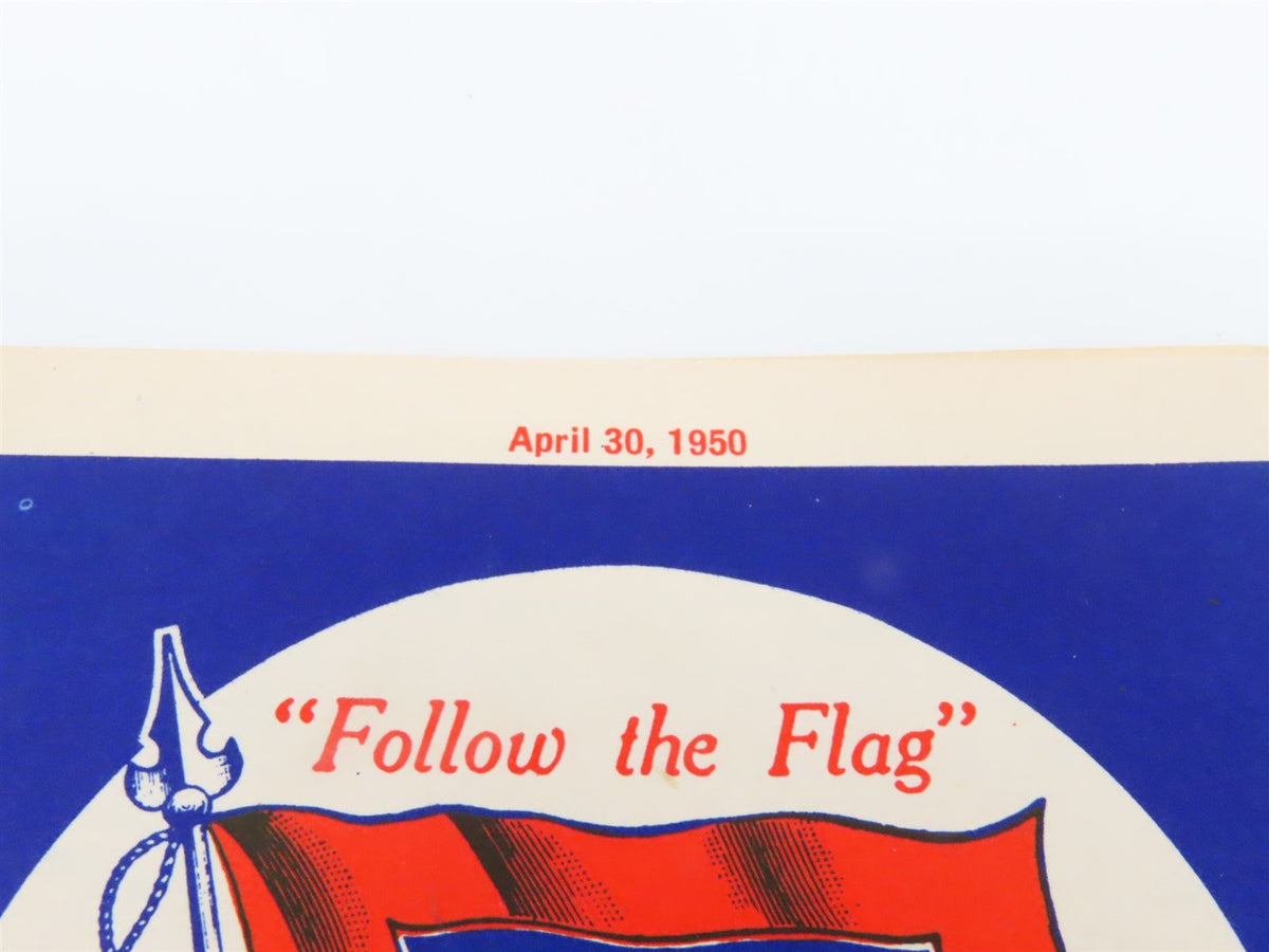 WAB Wabash Railroad &quot;Follow the Flag&quot; Time Tables - April 30, 1956