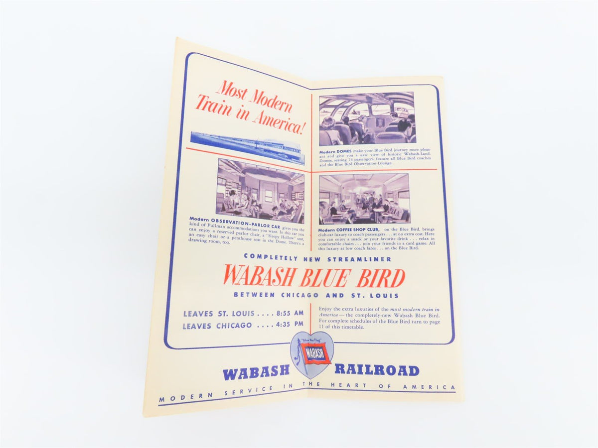 WAB Wabash Railroad &quot;Follow the Flag&quot; Time Tables - April 30, 1956