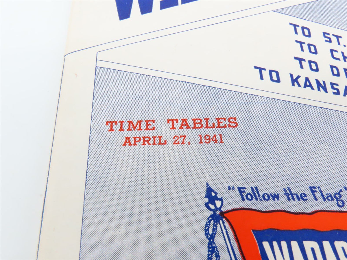 WAB Wabash Railroad &quot;Follow the Flag&quot; Time Tables - April 27, 1941