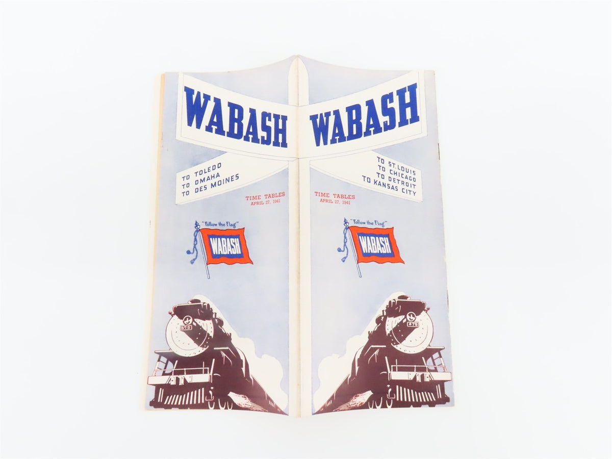 WAB Wabash Railroad &quot;Follow the Flag&quot; Time Tables - April 27, 1941