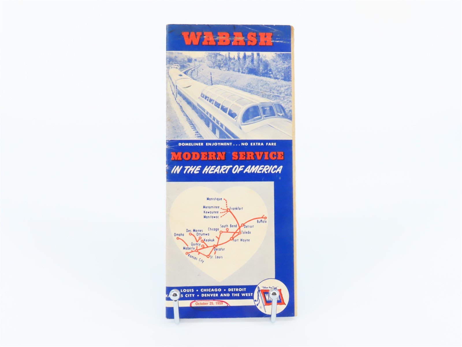 WAB Wabash Railroad "Follow the Flag" Time Tables - October 25, 1959